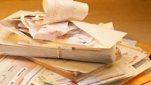 Pile of financial records